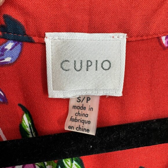 3/$25 Cupio Tropical Floral High Low Tunic Dress S Sleeveless Sundress Red - Picture 5 of 10